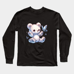 Curious Crystal Bear and Butterfly Long Sleeve T-Shirt